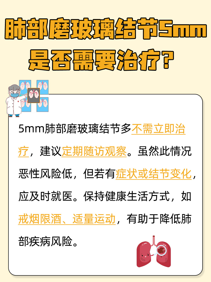 肺部磨玻璃结节5mm需要治疗吗，一文解析