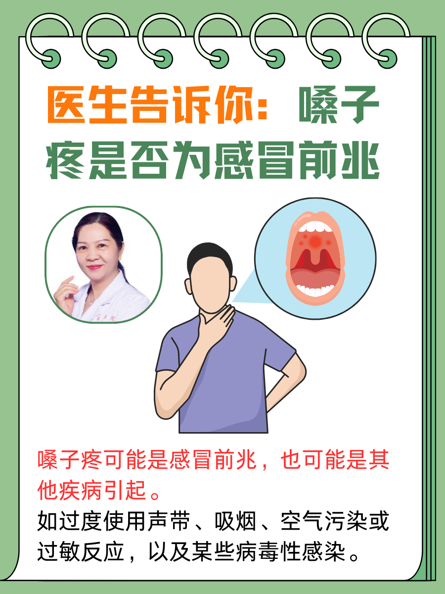医生告诉你:嗓子疼是否为感冒前兆