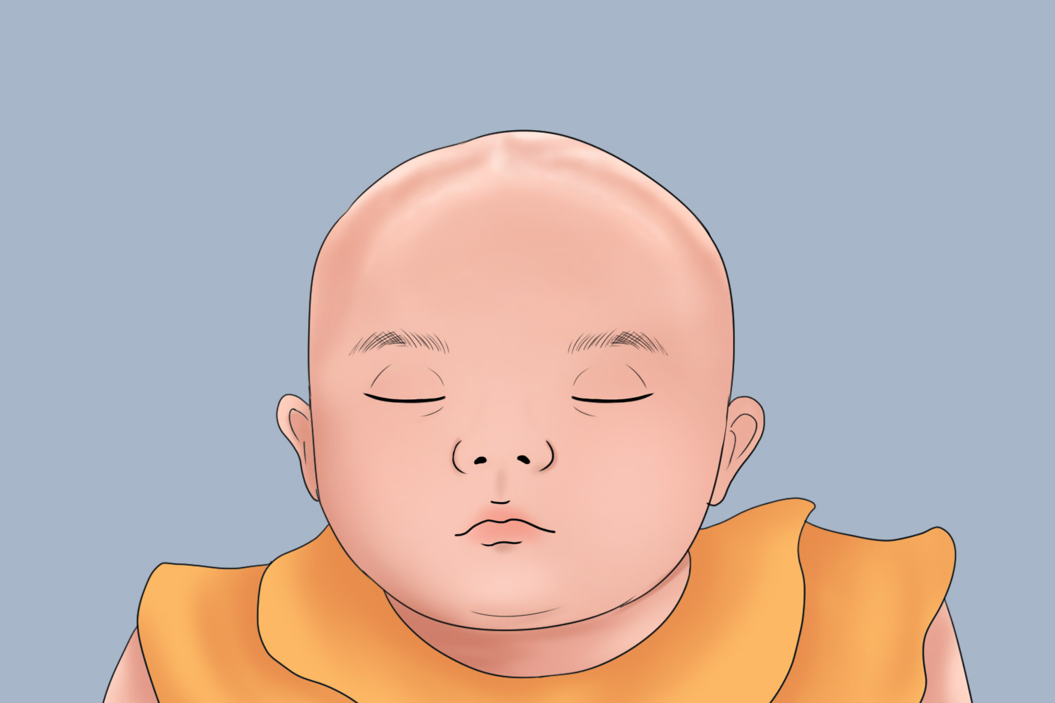 宝宝前额骨缝重叠图