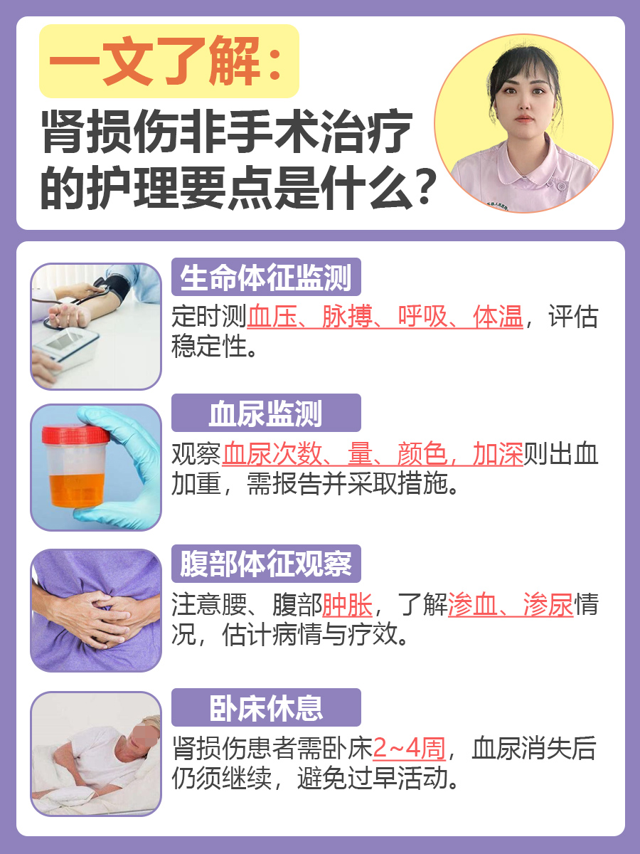 一文了解:肾损伤非手术治疗的护理要点是什么?