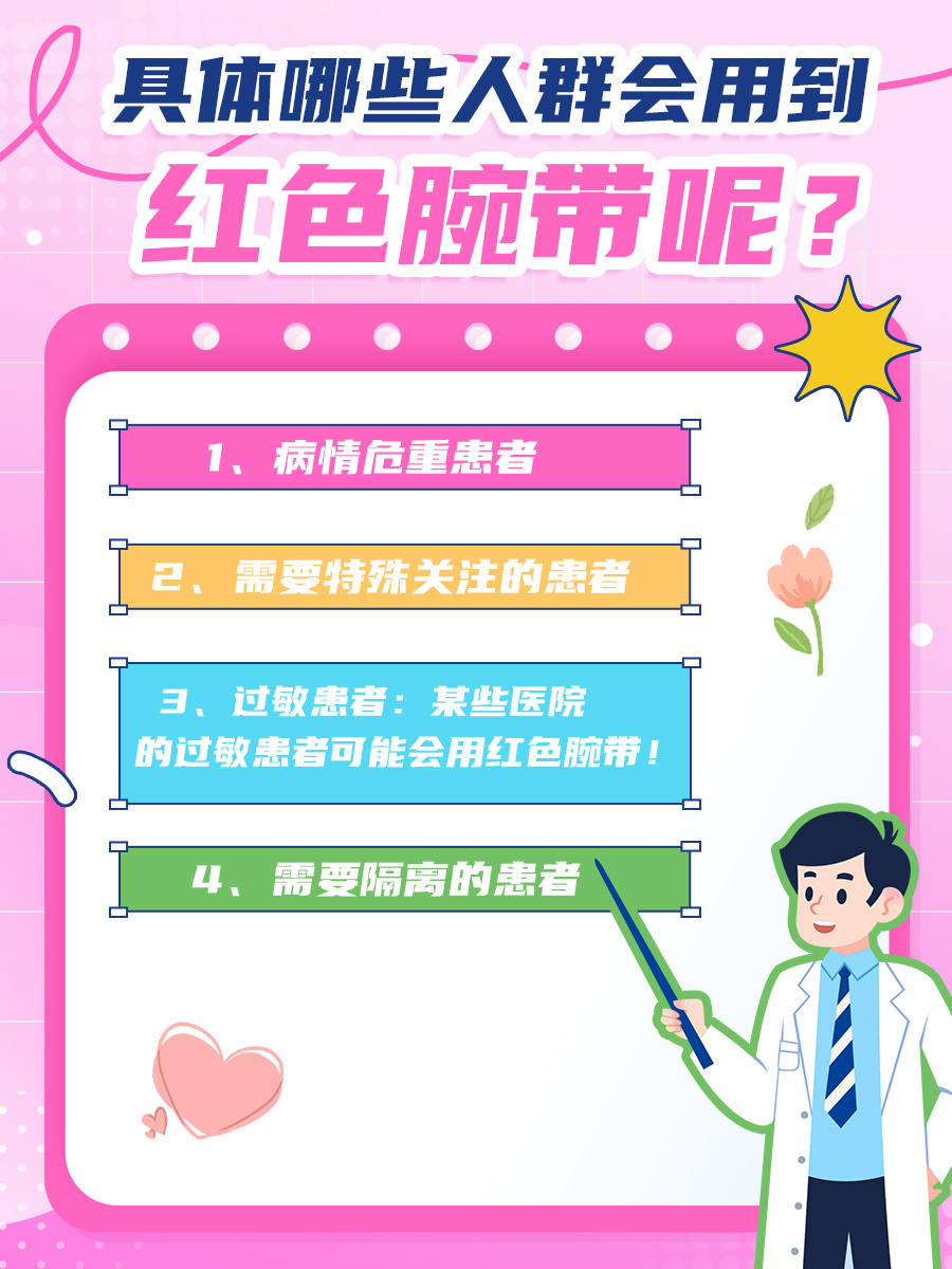 医院里的腕带有几种颜色？每种颜色代表啥？