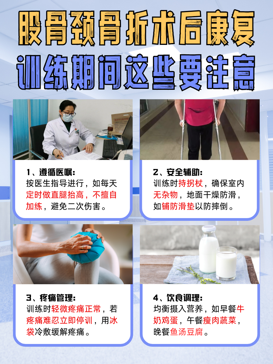 股骨颈骨折必看！术后康复这样做