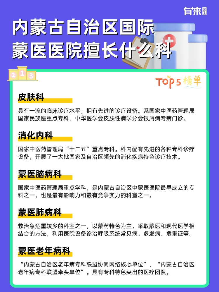 内蒙古自治区国际蒙医医院擅长什么科