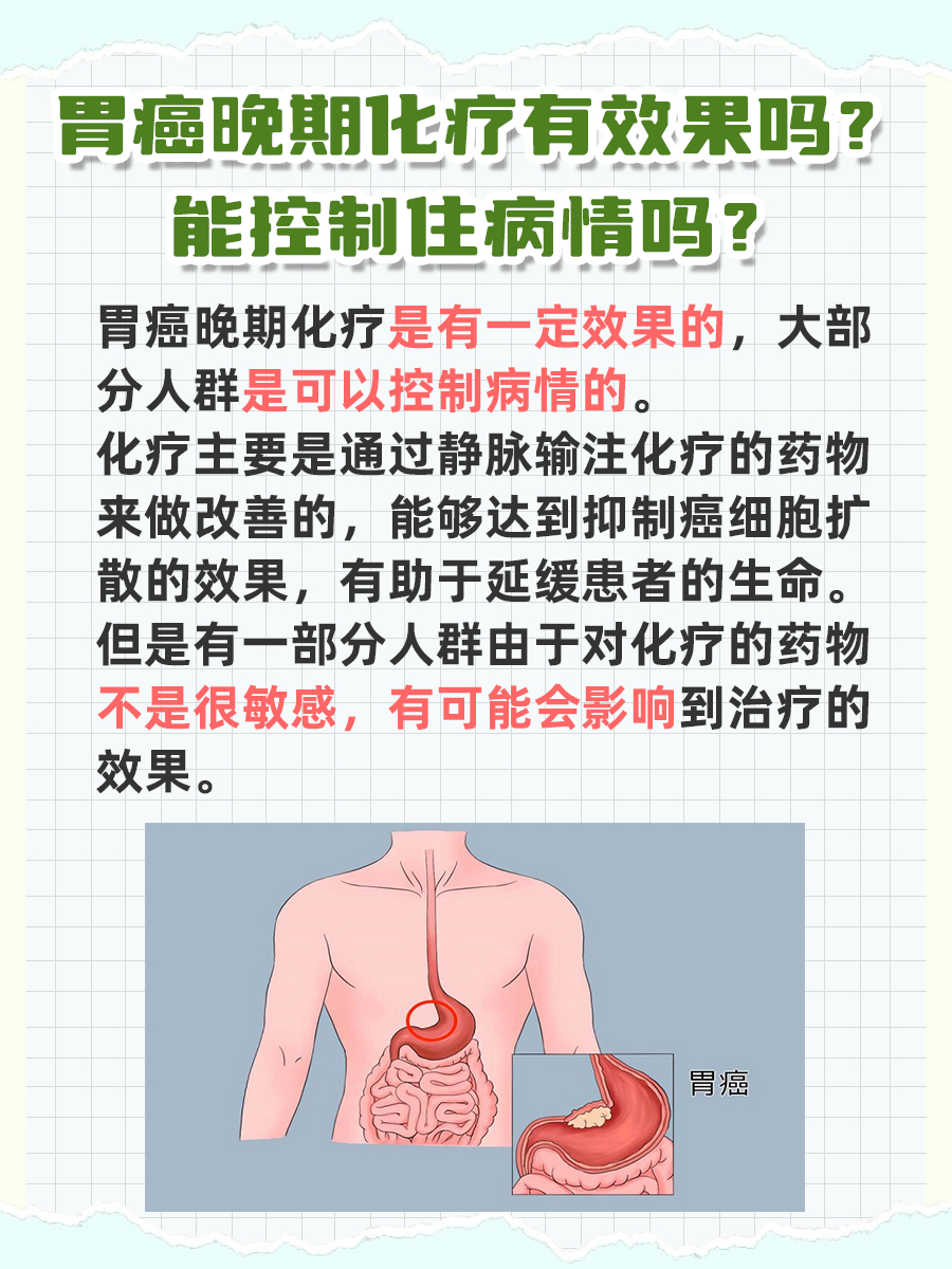 胃癌晚期化疗病情能否控制住？是否有效果？