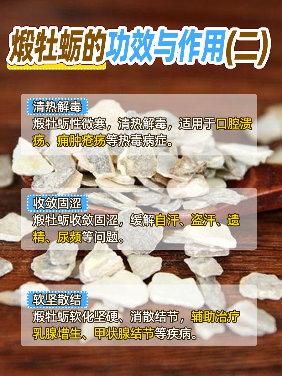 煅牡蛎的功效与作用，一文读懂