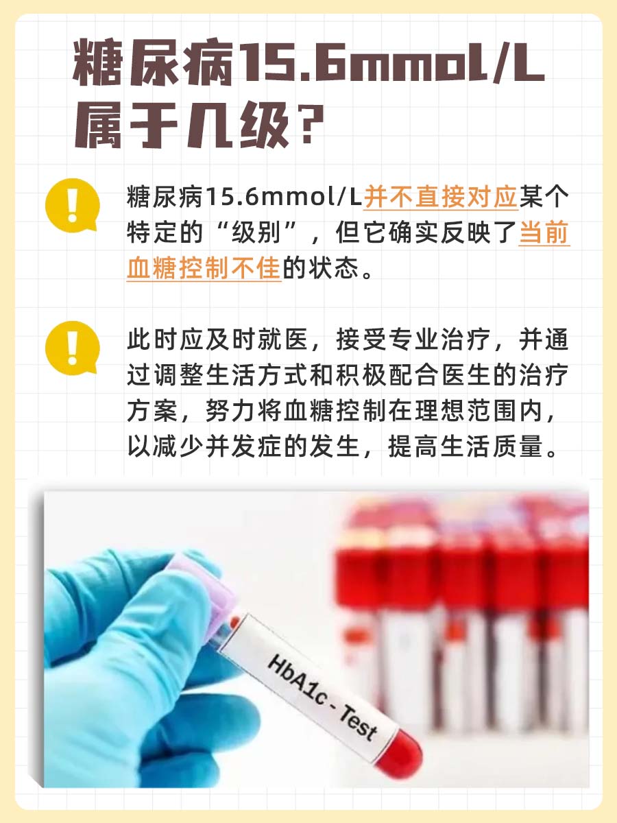 糖尿病15.6mmol/L属于几级？你搞清楚了吗？