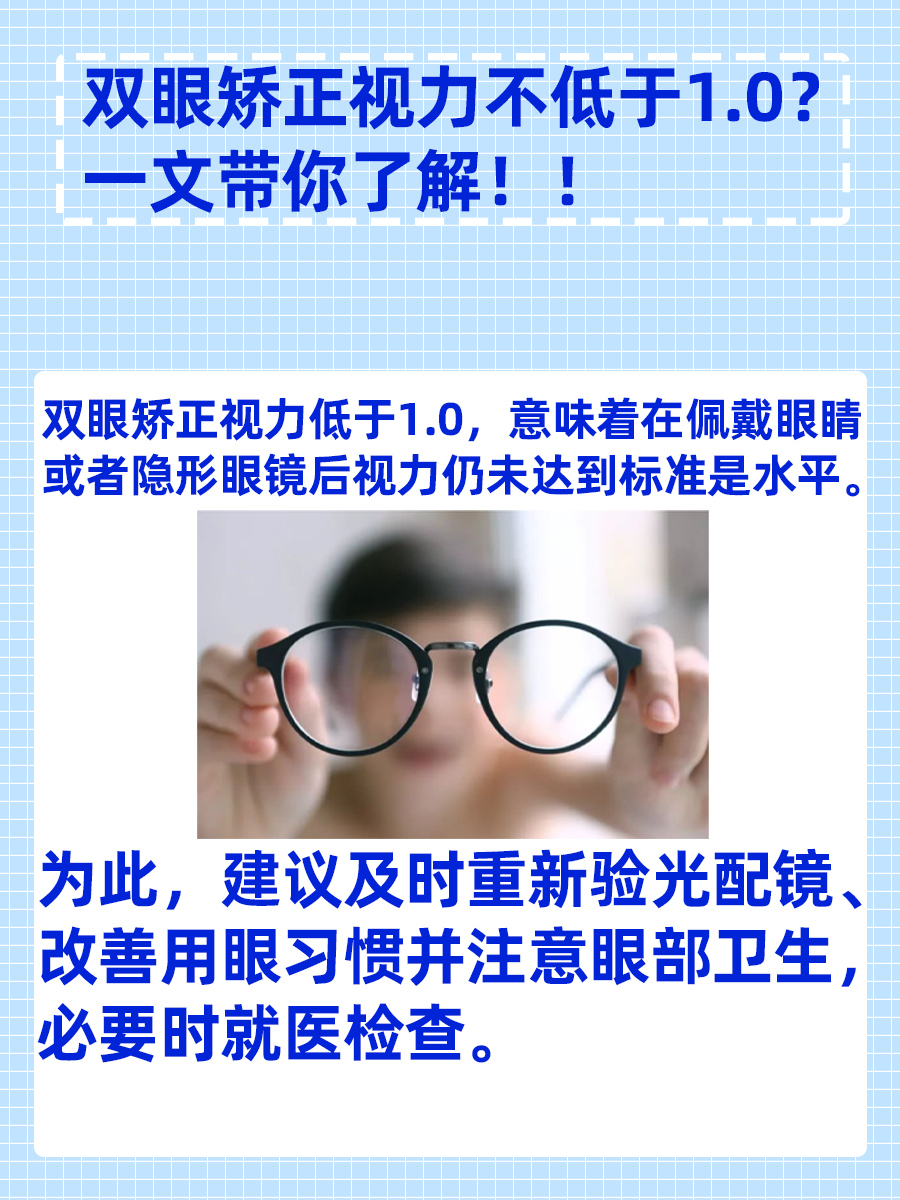 双眼矫正视力不低于1.0？一文带你了解！