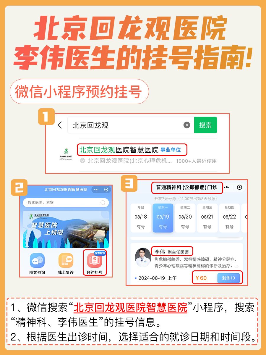 北京回龙观医院李伟医生怎么样？怎么挂号？