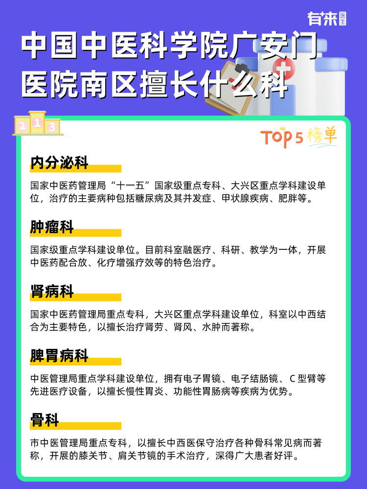 中国中医科学院广安门医院南区擅长什么科