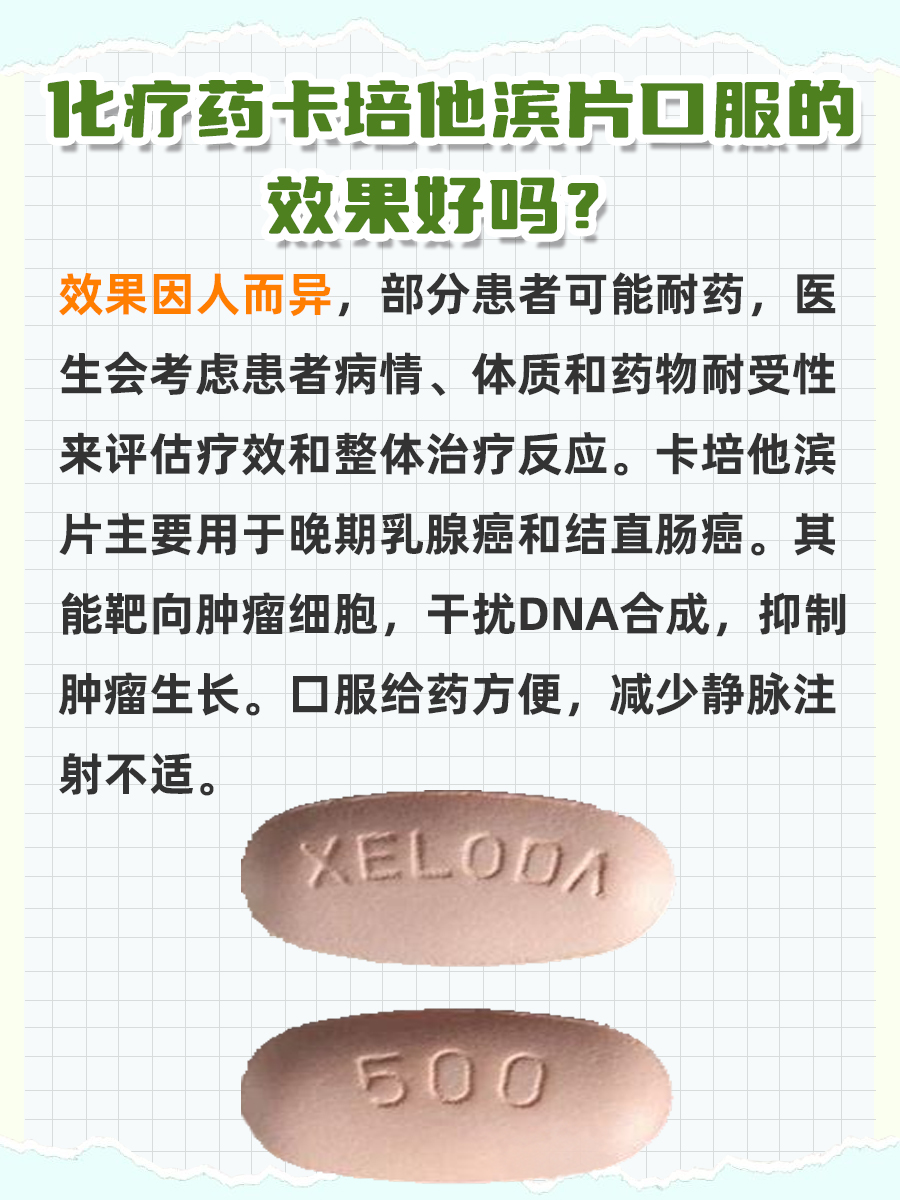 卡培他滨片？口服化疗药效果好吗？一文告知