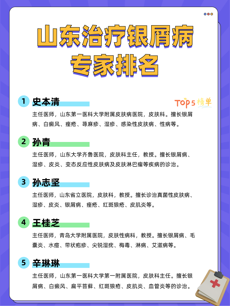 山东治疗银屑病专家排名