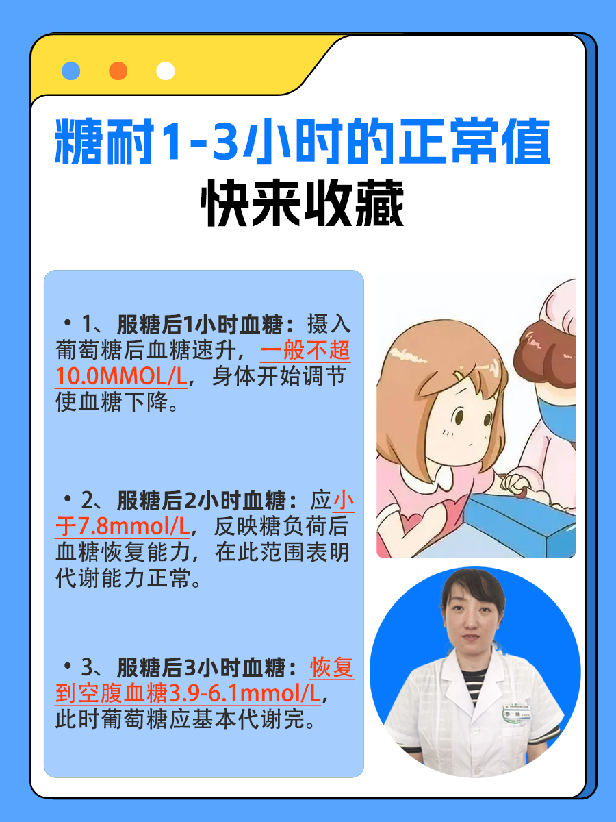 糖耐1-3小时的正常值,快来收藏