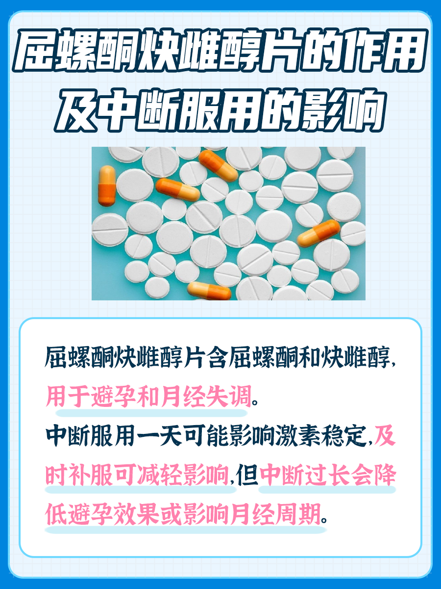 中断屈螺酮炔雌醇片一天后，能否继续服用？