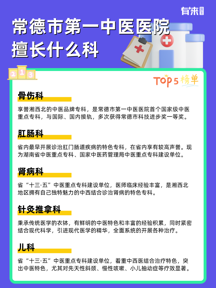常德市第一中医医院擅长什么科