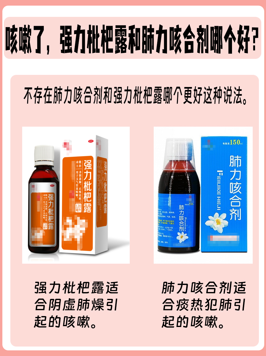 咳嗽了，强力枇杷露和肺力咳合剂哪个好？