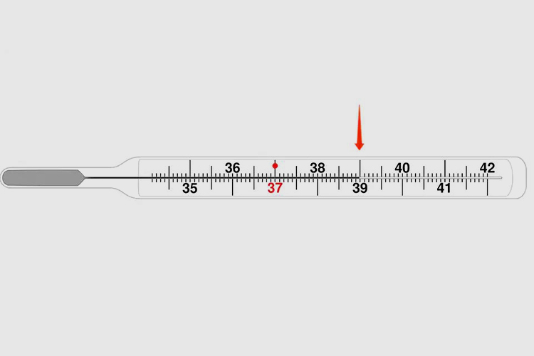水银温度计39℃图