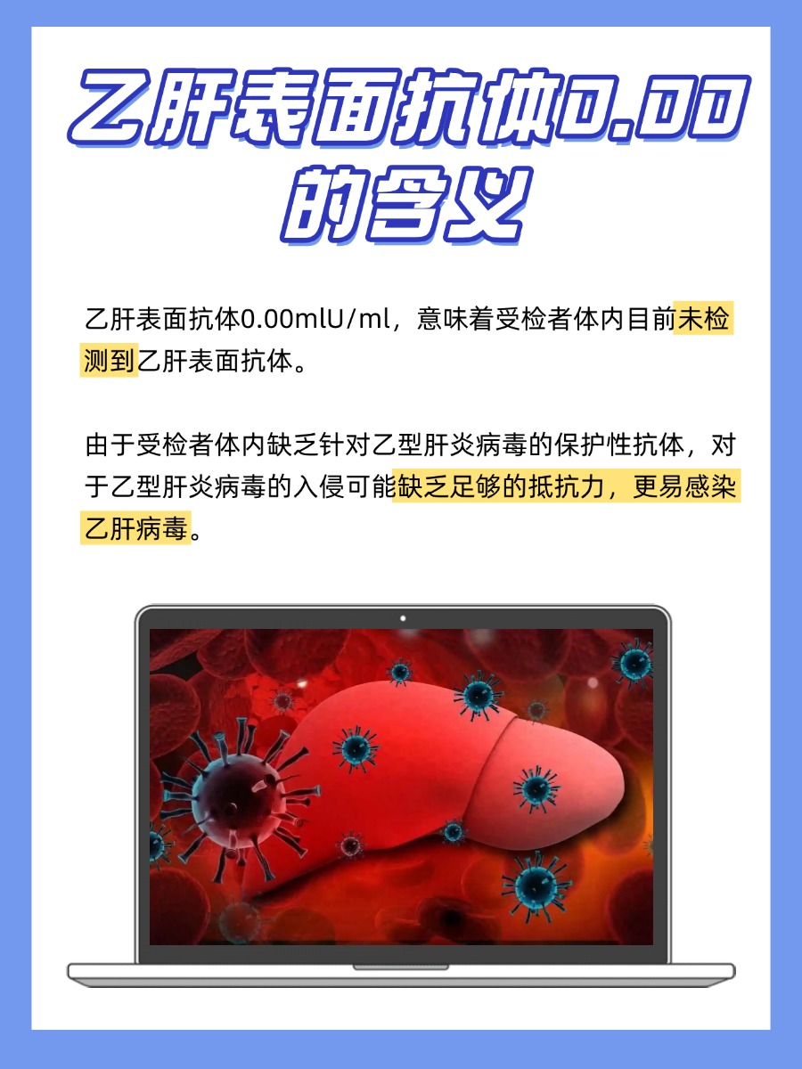 乙肝表面抗体0.00:身体缺乏保护力啦!