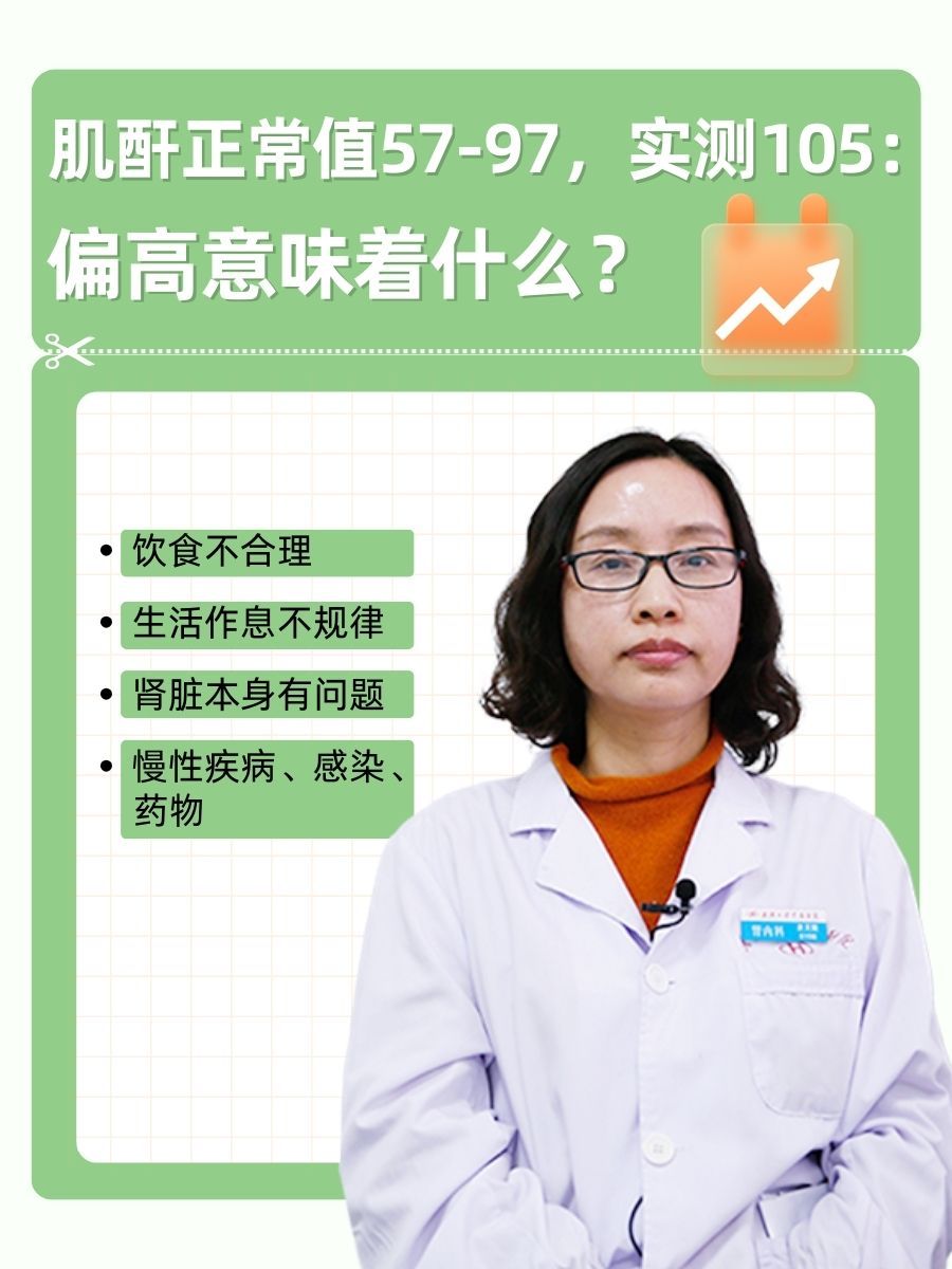 肌酐正常值57-97，实测105：偏高意味着什么？