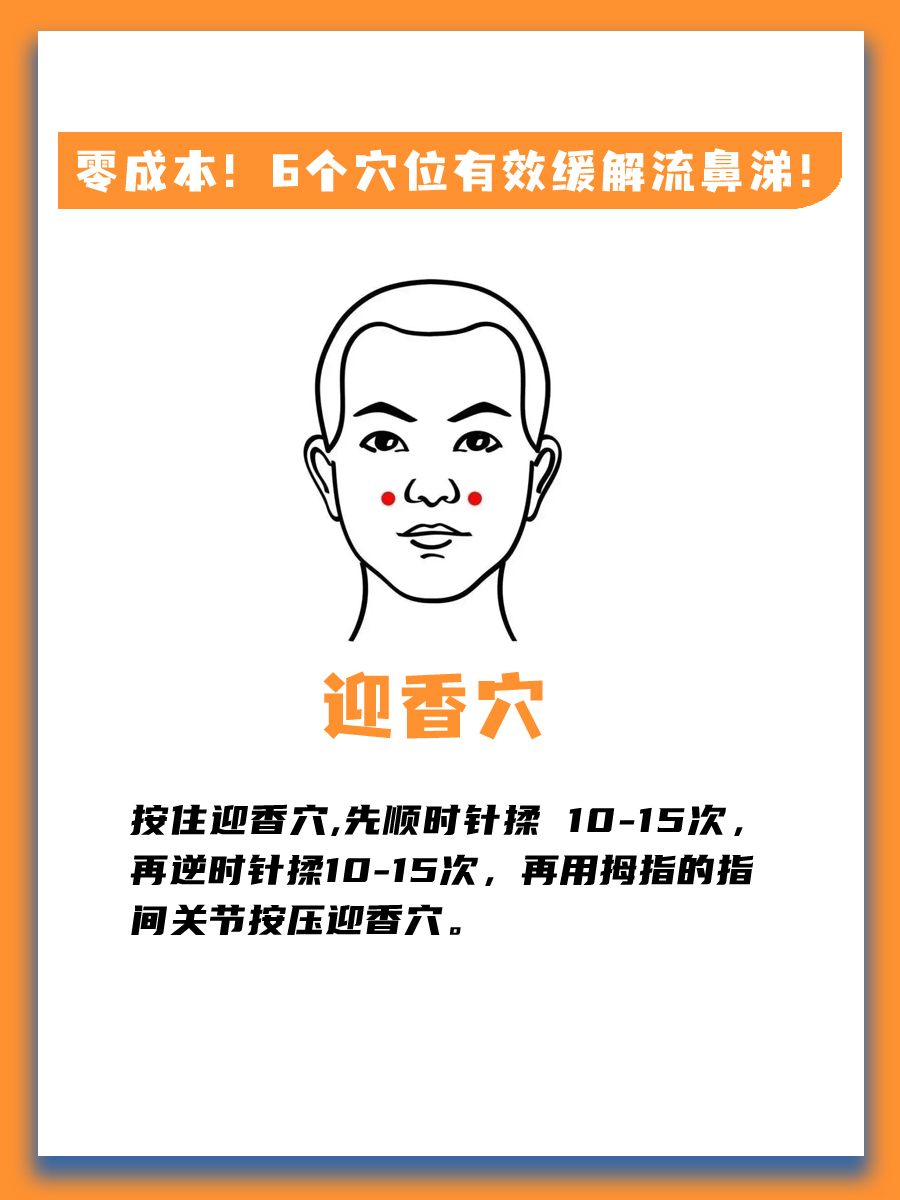 零成本！6个穴位有效缓解流鼻涕！