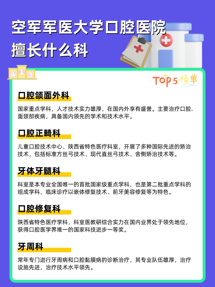 空军军医大学口腔医院擅长什么科