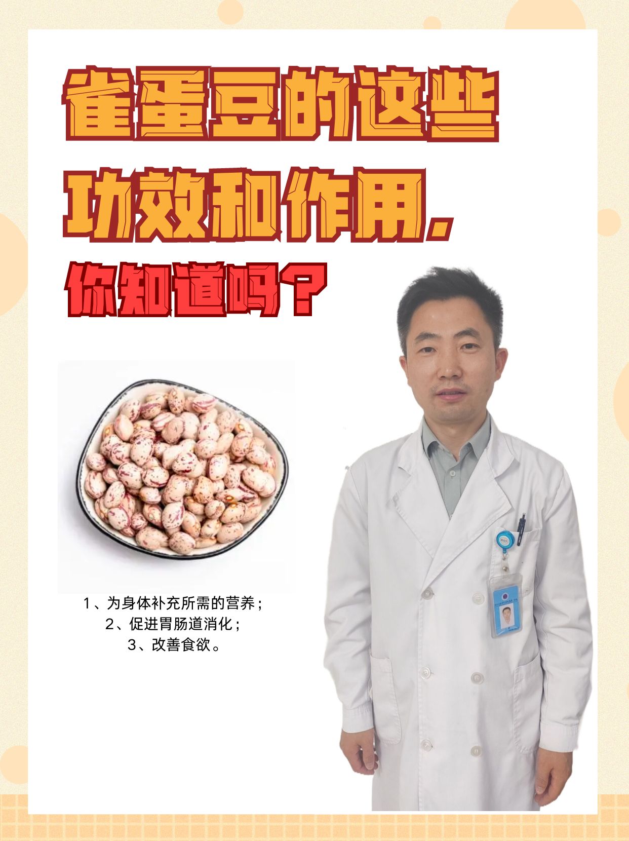雀蛋豆的这些功效和作用，你知道吗？
