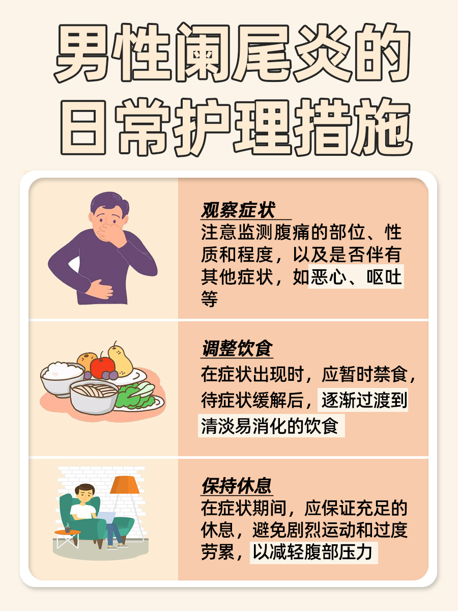 男性急性阑尾炎的典型症状：有哪些表现