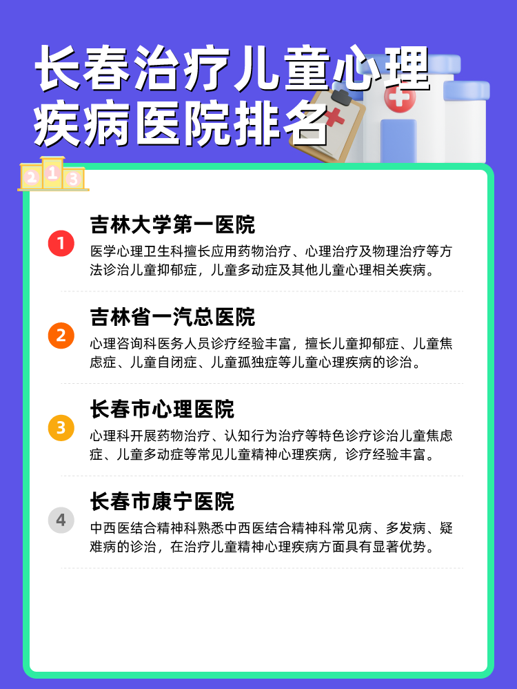 长春治疗儿童心理疾病医院排名
