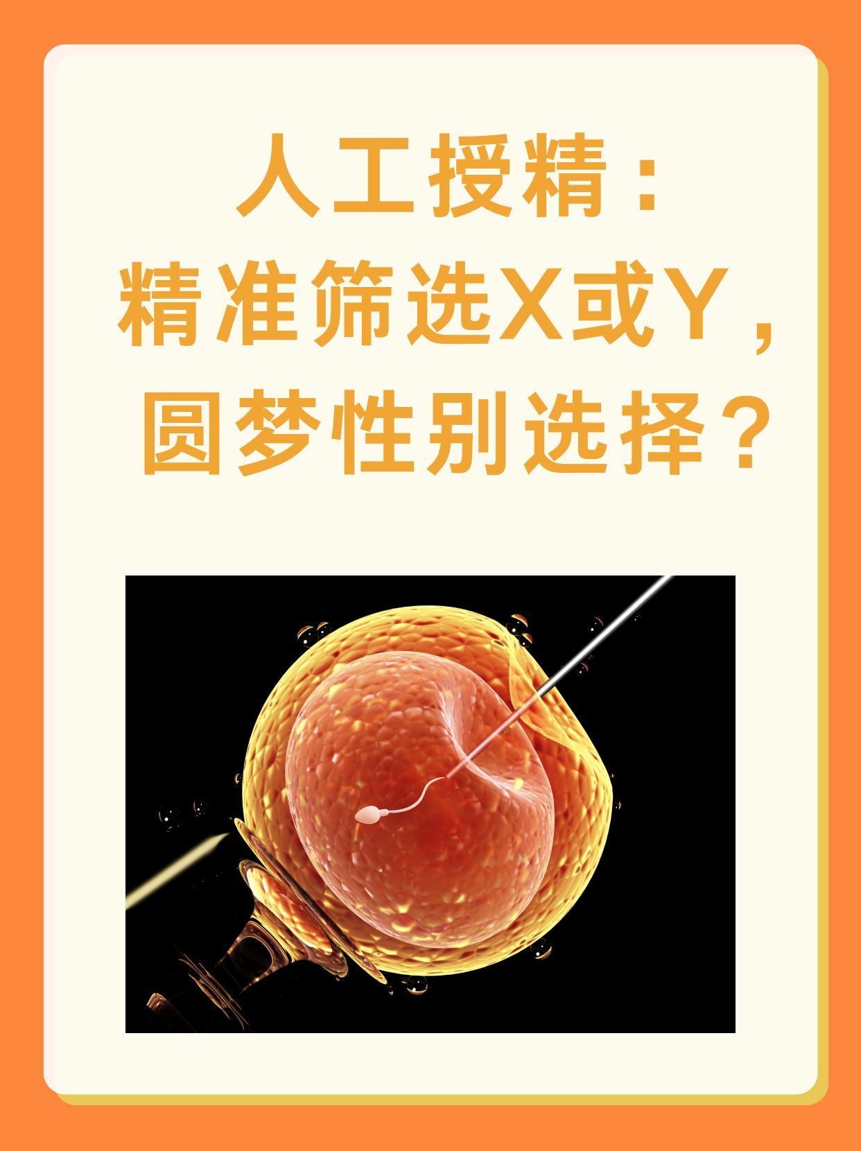 人工授精：精准筛选X或Y，圆梦性别选择？
