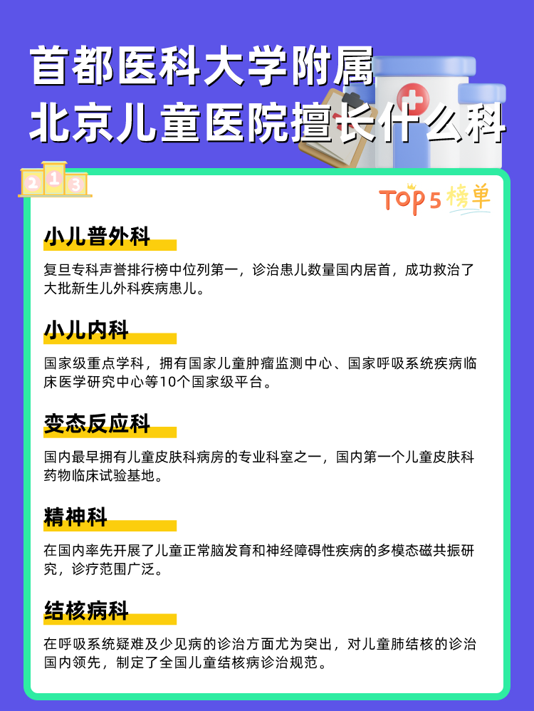 首都医科大学附属北京儿童医院擅长什么科