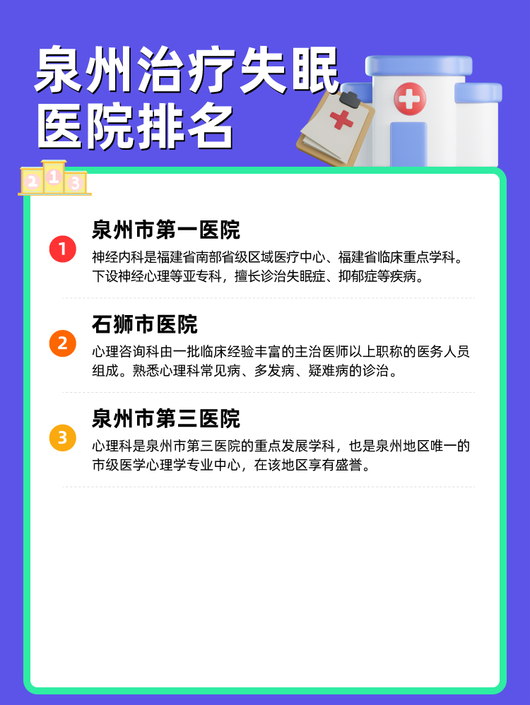 泉州治疗失眠医院排名