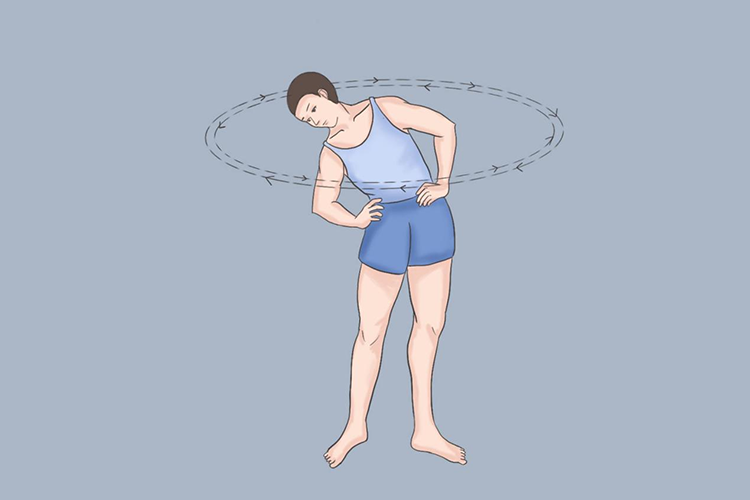 腰部回旋动作示意图