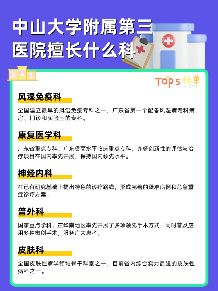 中山大学附属第三医院擅长什么科