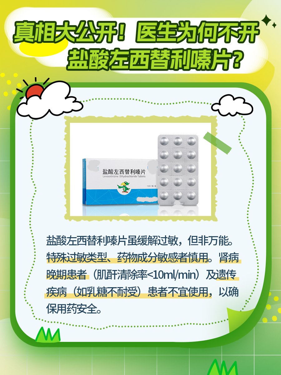 真相大公开！医生为何不开盐酸左西替利嗪片？