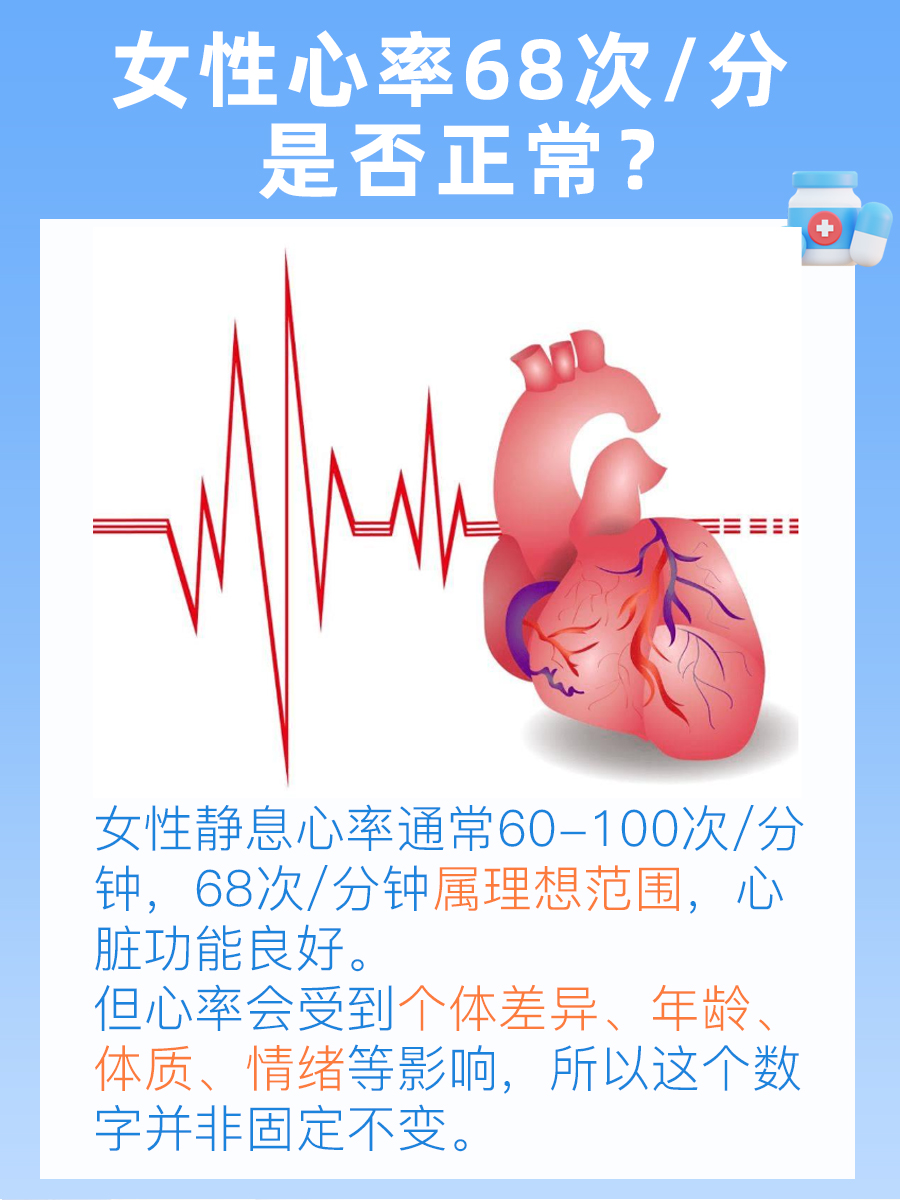 女性心率68次/分正常吗？专家解答