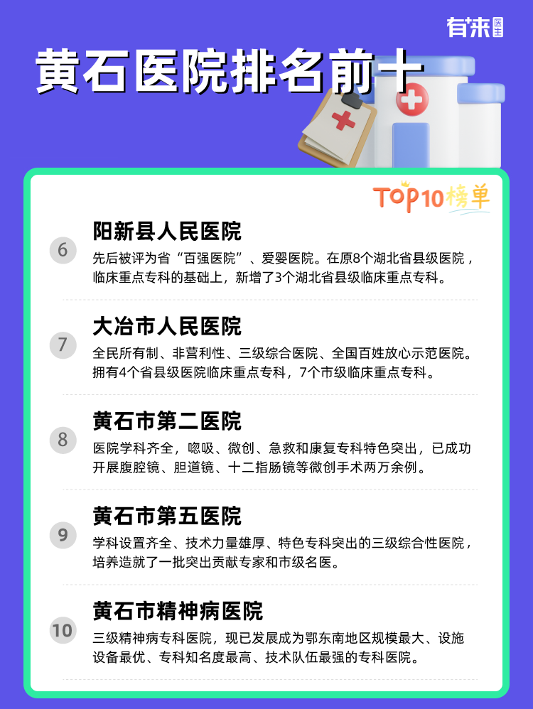 黄石医院排名前十