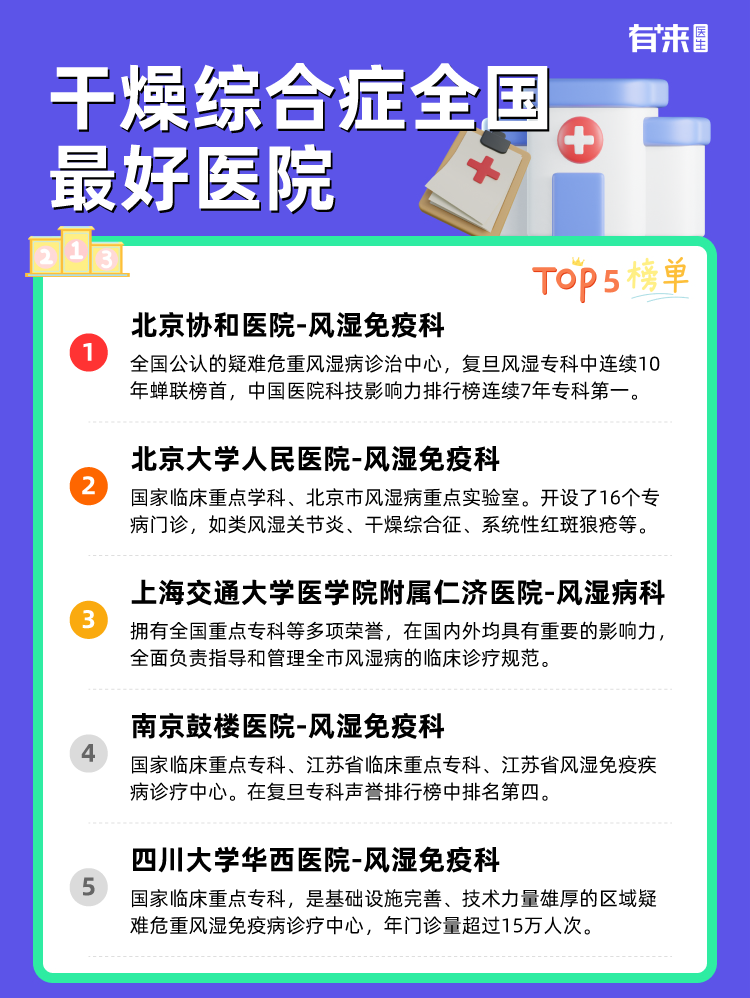 干燥综合症全国比较好医院