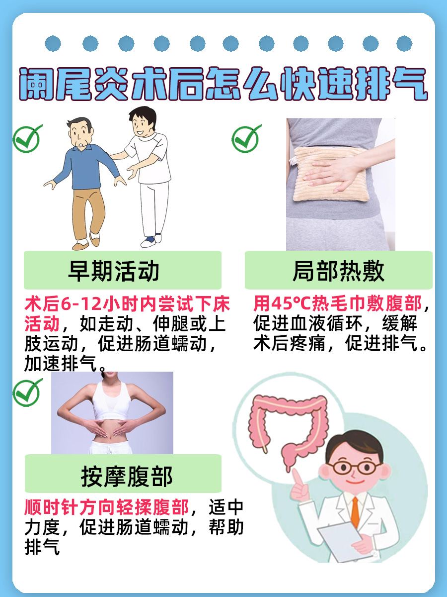 阑尾炎术后，这几招助你快速排气