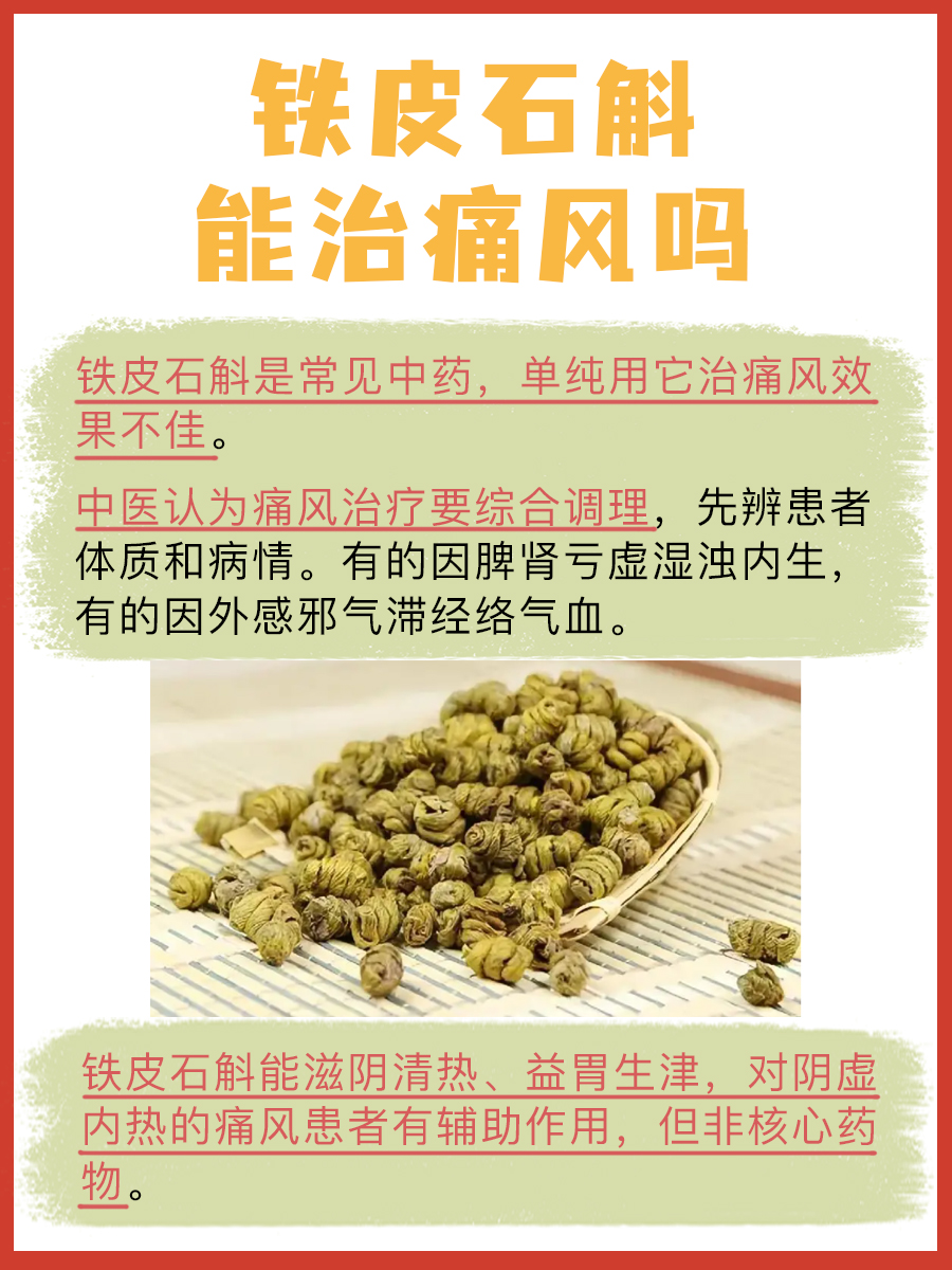 医生解答!铁皮石斛能治痛风吗?