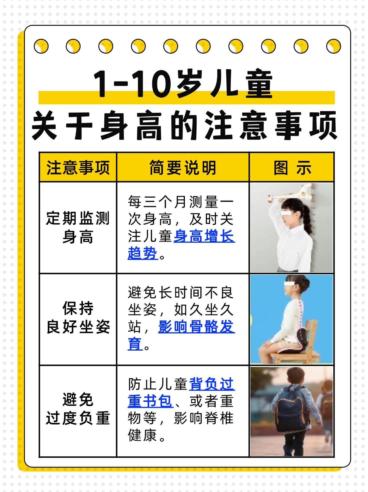 1一10岁儿童身高表