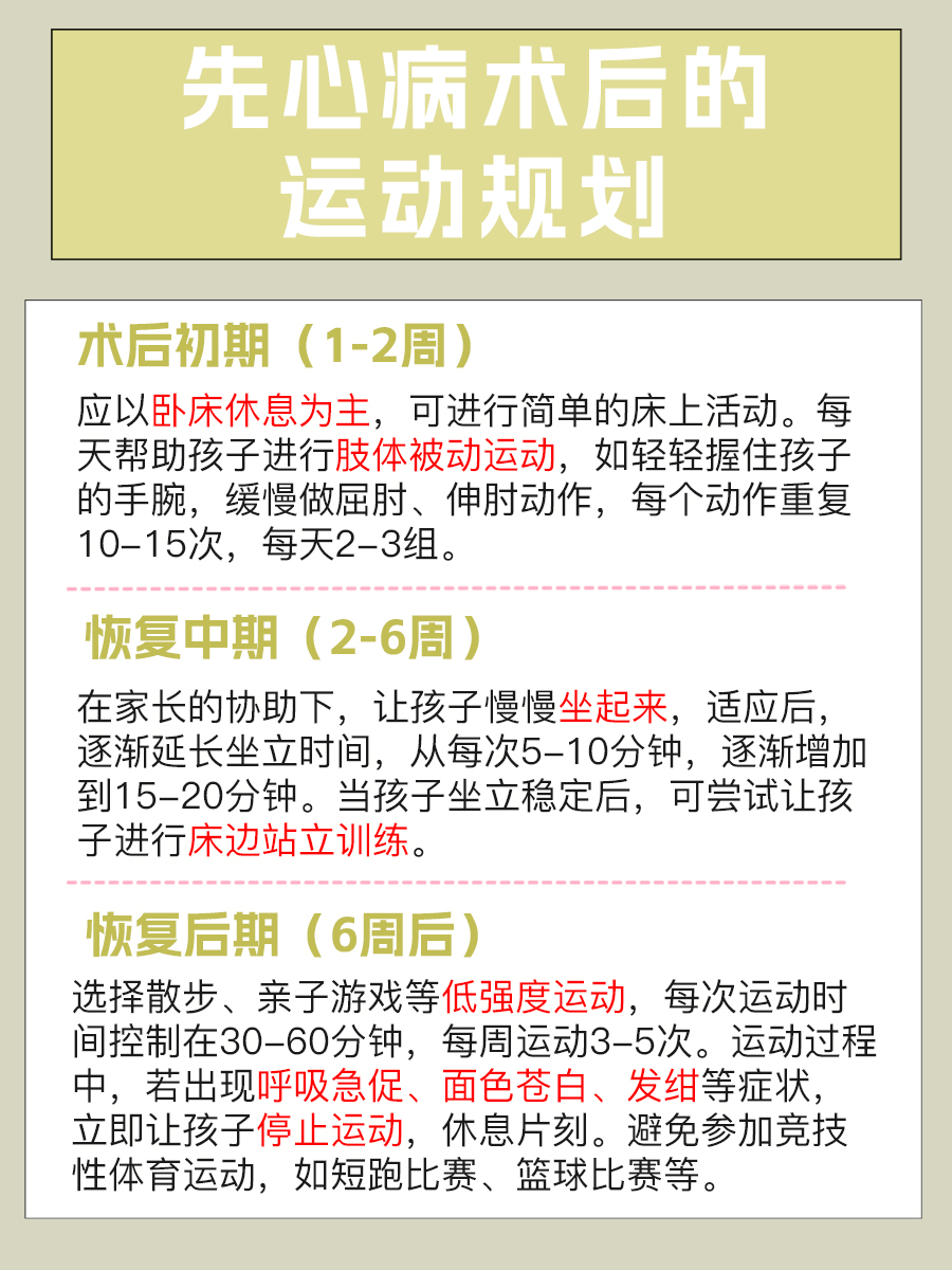 先心病手术后，这些注意要点要牢记！