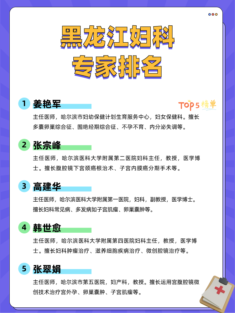 黑龙江妇科专家排名