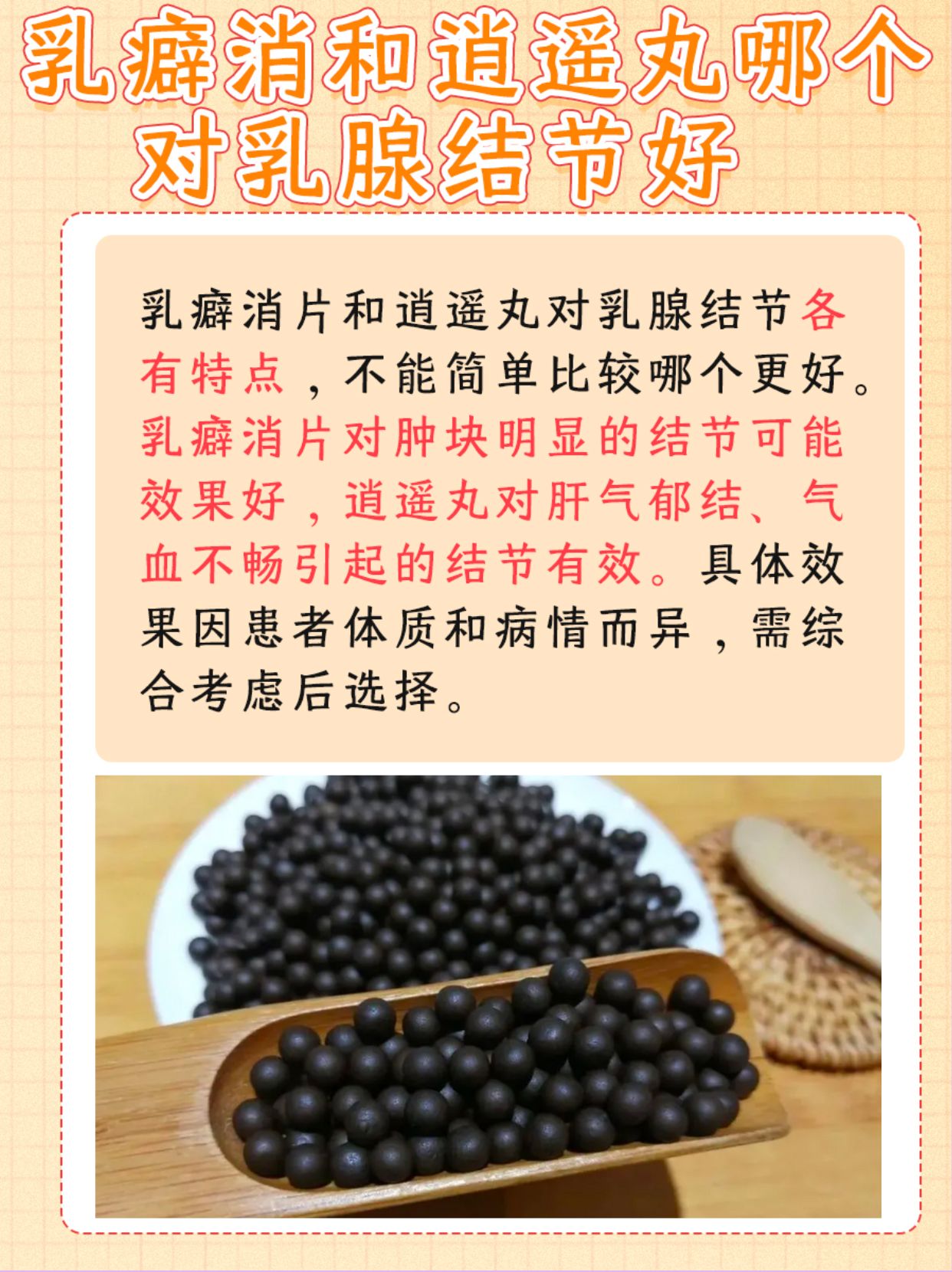 乳癖消与逍遥丸,谁对乳腺结节更佳?