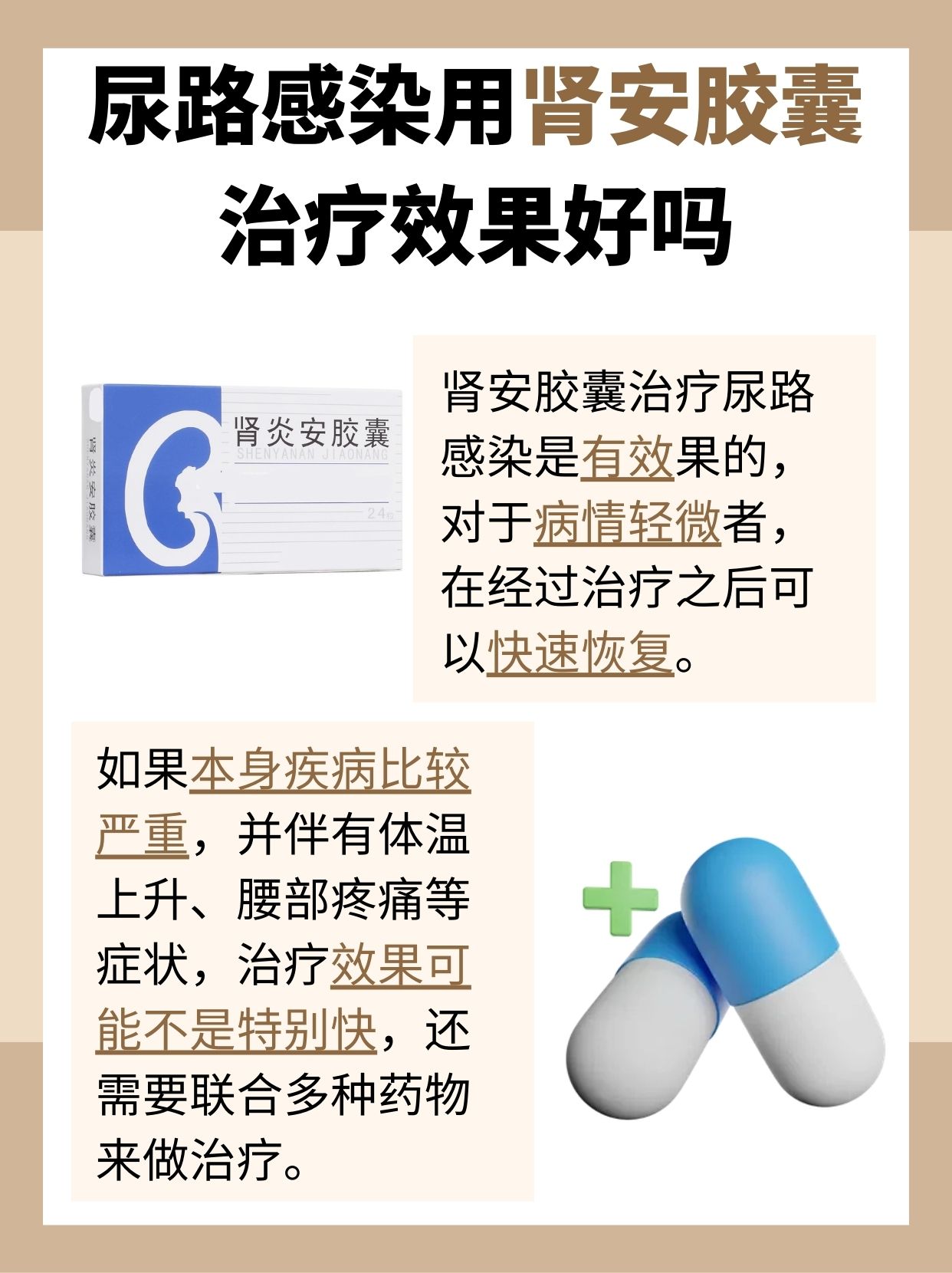 肾安胶囊治疗尿路感染，其效果怎么样