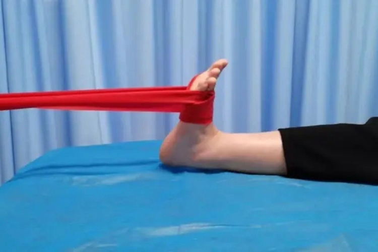 仰卧位抗阻踝背屈图