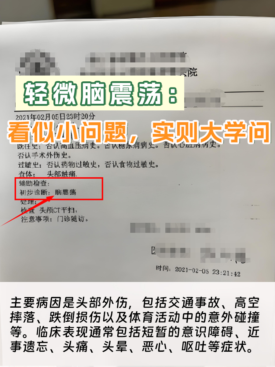 轻微脑震荡：看似小问题，实则大学问