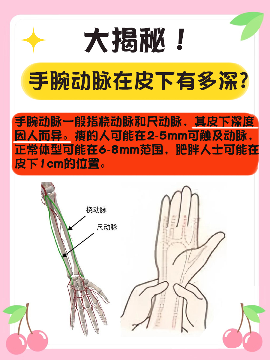 大揭秘！手腕动脉在皮下有多深？