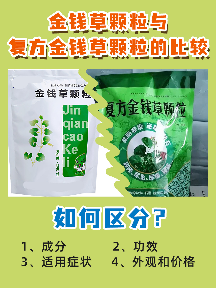 如何区分？金钱草颗粒与复方金钱草颗粒的比较