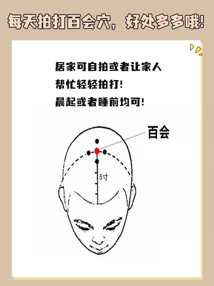 每天拍打百会穴,好处多多哦!