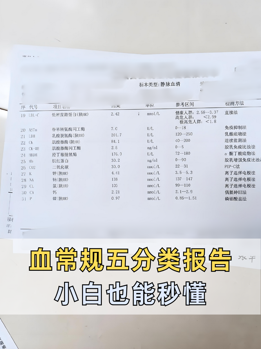 血常规五分类报告，小白也能秒懂