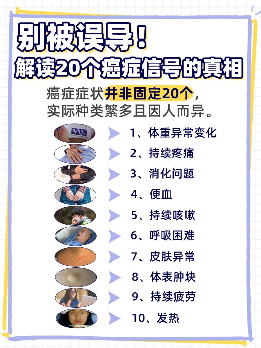 别被误导！解读20个癌症信号的真相